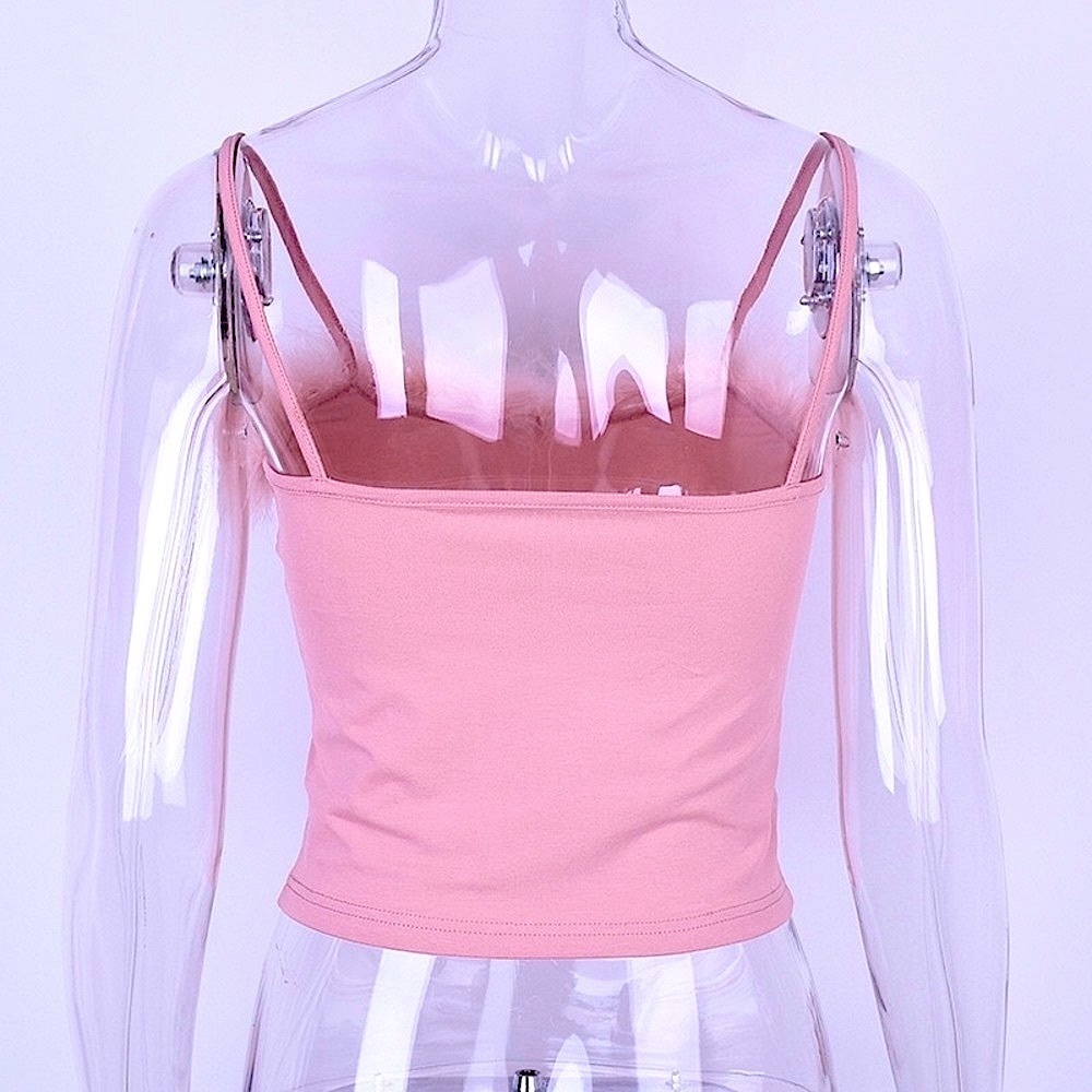 Pink feather trim cami - Picture 5 of 11